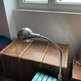 Old architect's lamp in chrome metal induction lighting vintage workshop in working order