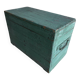 Patinated green wooden chest