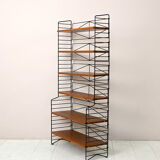 Vintage bookcase with metal frame
