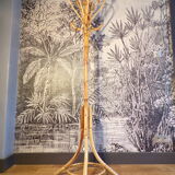 Vintage rattan coat rack