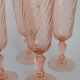 Pink glass flutes Rosaline