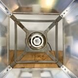 Silver industrial ceiling lamp, 1970s