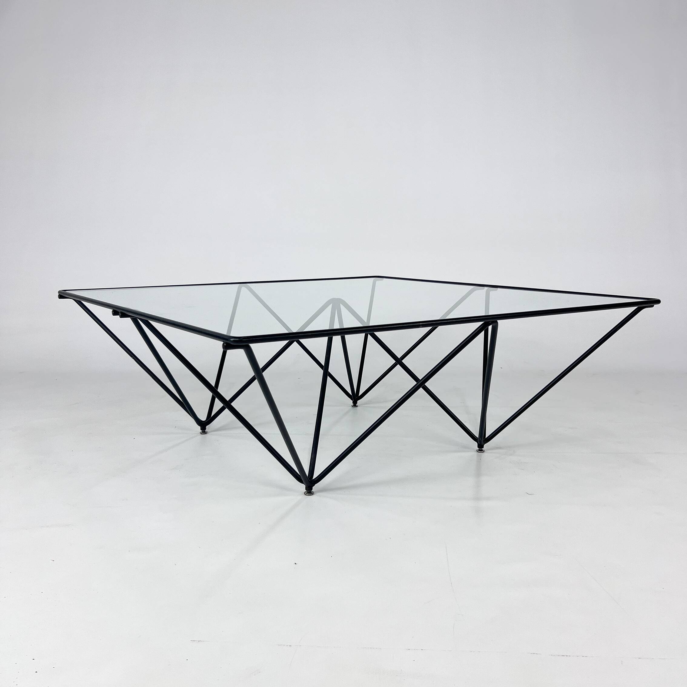 Postmodern Italian Steel and Glass Coffee Table, 1980s