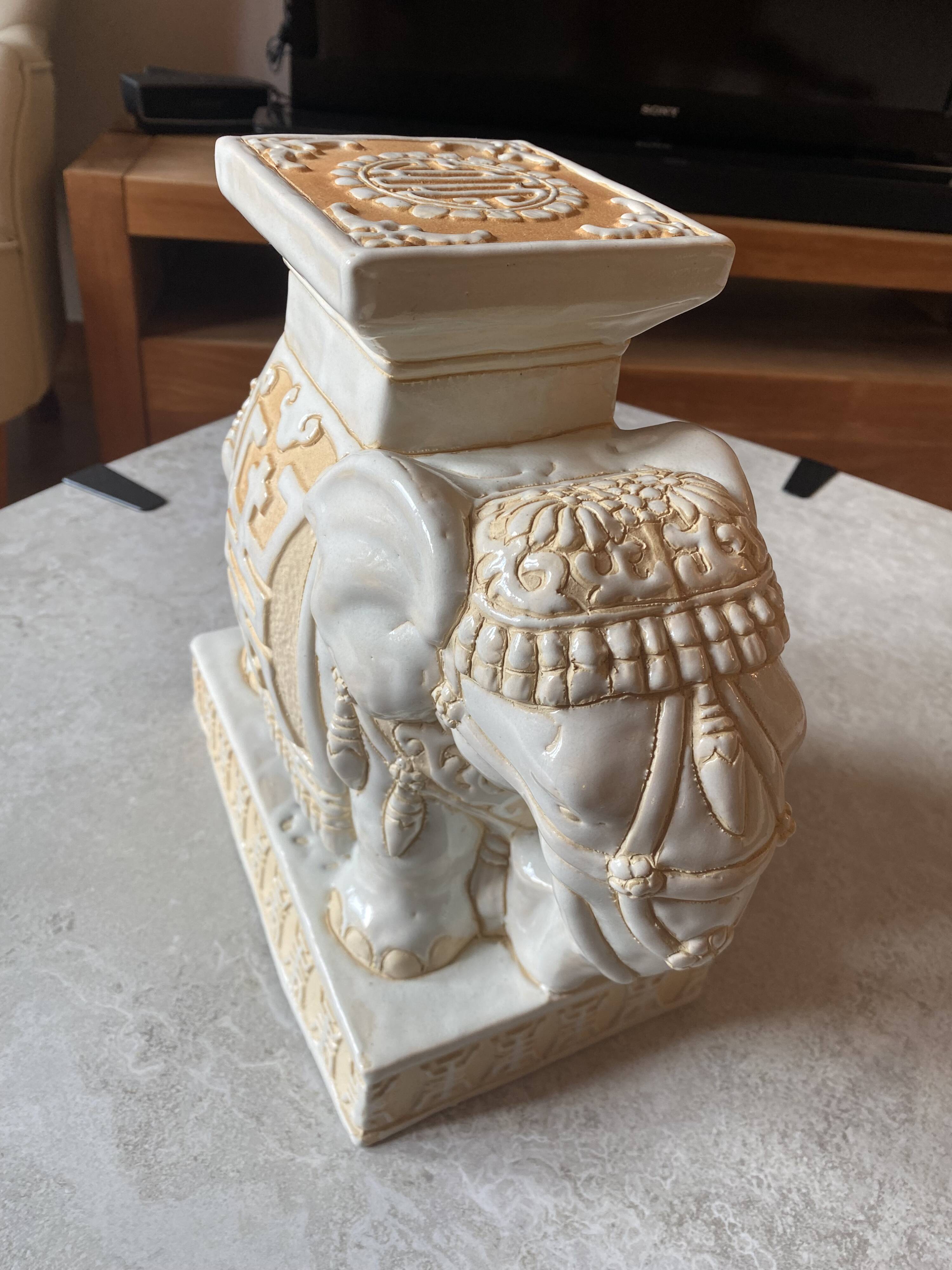 White ceramic elephant