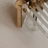 Vintage wall sconce gold metal and stamps