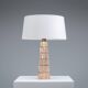 Geometric pyramid shaped travertine-onyx table lamp