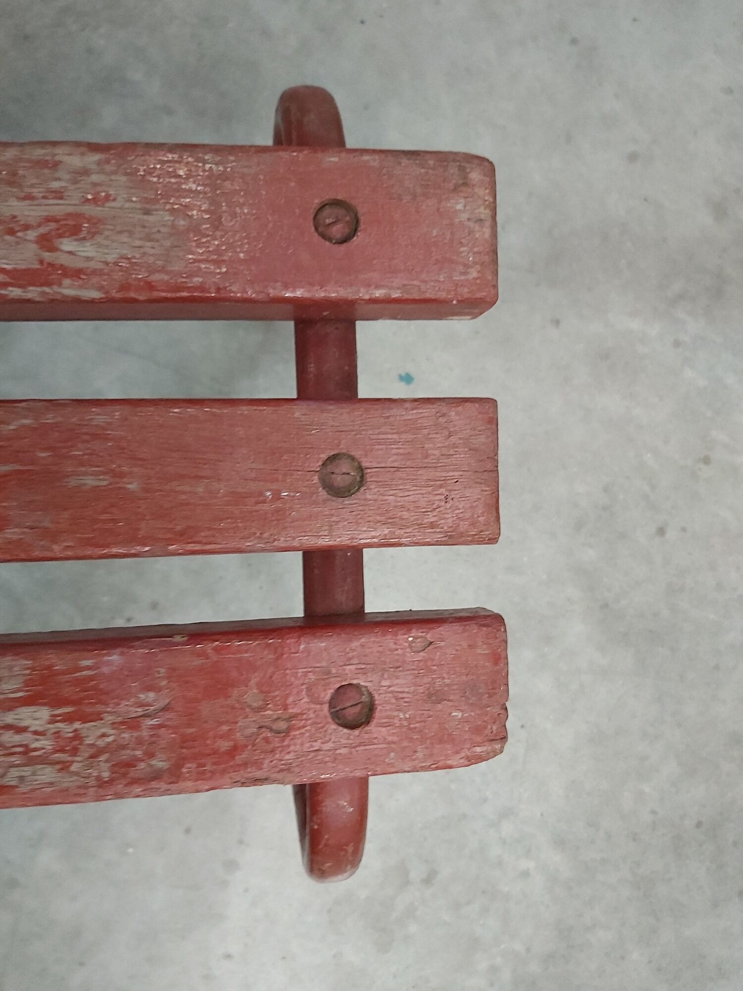Banc d'école en fer tubulaire et bois 209 cm