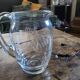Engraved glass pitcher, foliage decoration, 1950s