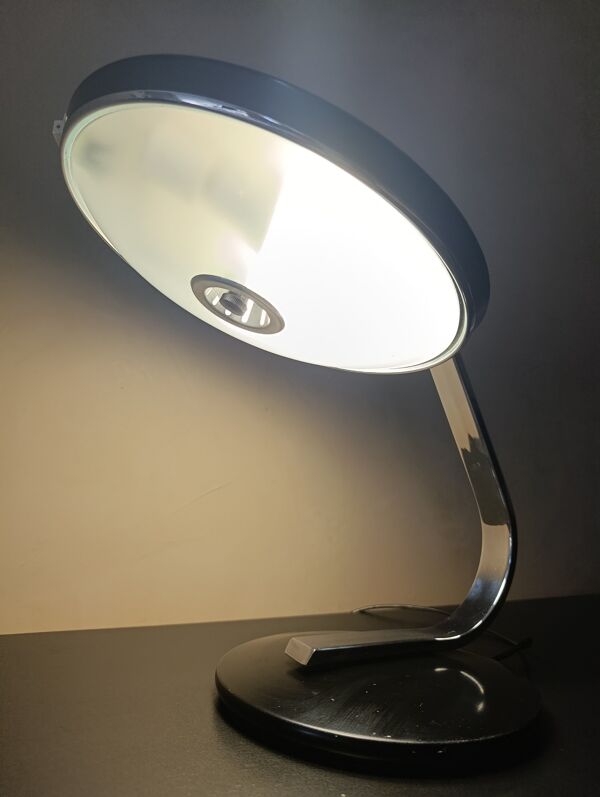 FASE 520C – Lampe design vintage espagnole – Années 70 – Noir & chrome