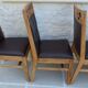 6 High-back chairs in high-quality, plush solid wood with brown faux leather