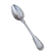 Large silver spoon with net decoration.