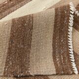 10x13 Dark Brown & Beige Vintage Kilim Rug, 311x394Cm