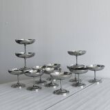 12 coupelles sur pied en inox