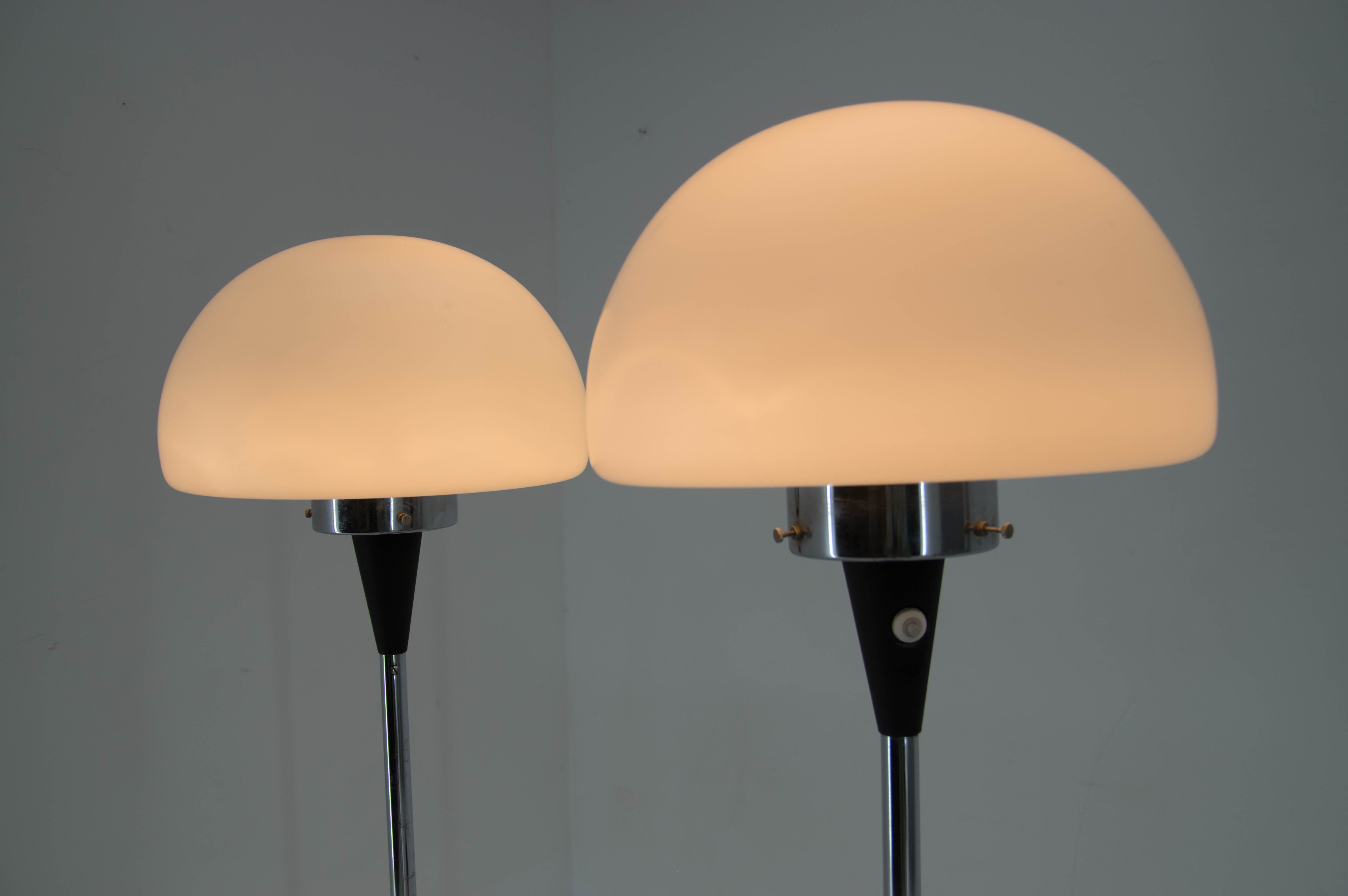 Pair of two floor lamps by Jaroslav Bejvl for Lidokov, 1960s