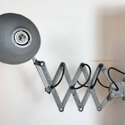 Industrial Grey Scissor Wall Lamp, 1960s