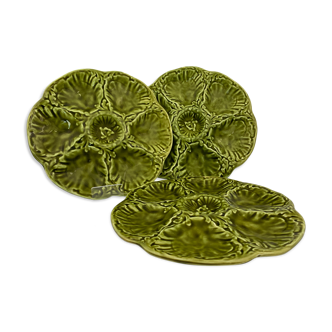 3 vintage oyster plates in GIEN earthenware - 1970s
