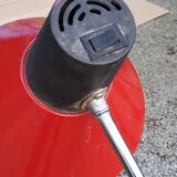 Designer reading lamp from the 70s in chrome and red lacquered sheet metal