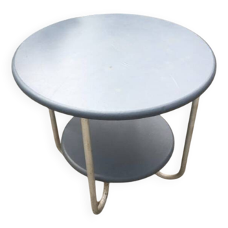 Table ronde Bauhaus double plateaux grise