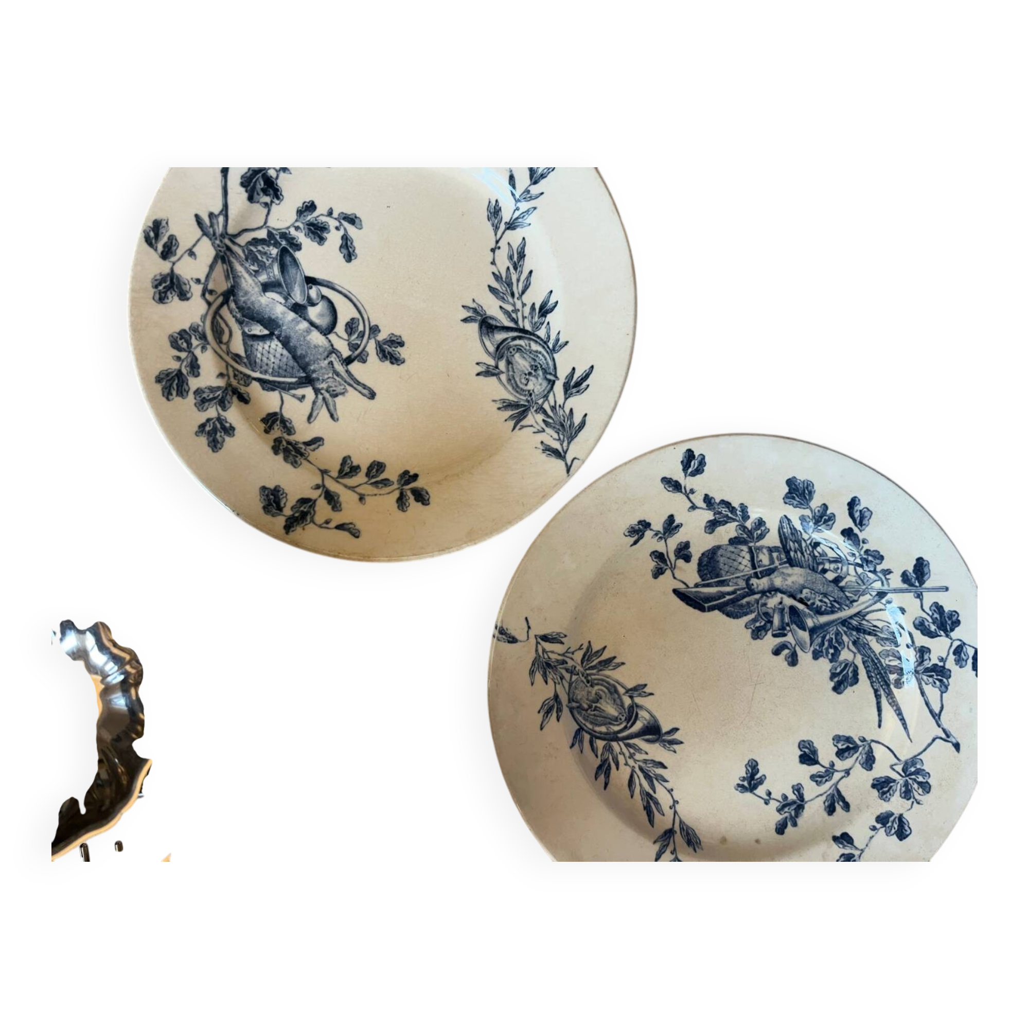 Two antique ironstone plates