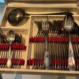 Complete service in silver-plated metal, reinforced silvering (1970s)