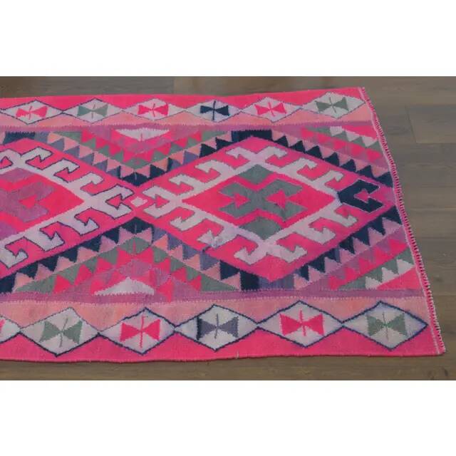 Tapis vintage turc en laine et coton noué à la main, années 1970