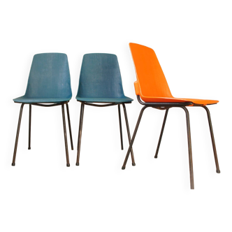 Set de 3 chaises coque Fantasia 1960