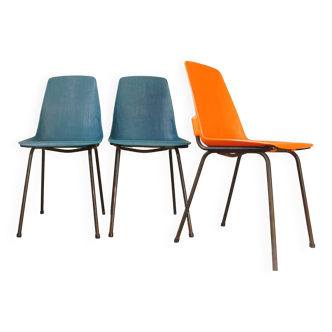 Set of 3 Fantasia shell chairs 1960