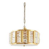 Mid-Century Scandinavian Glass & Brass Chandelier by Carl Fagerlund for Lyfa & Orrefors, 1960s