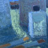 Vintage Modernists Oil Painting Blue Still Life By Svan Grandin Mid 20th Century