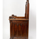 Neo-Gothic walnut armchair, nineteenth century