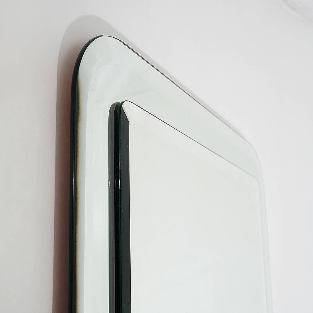 Square wall mirror with beveled edges, 1970s