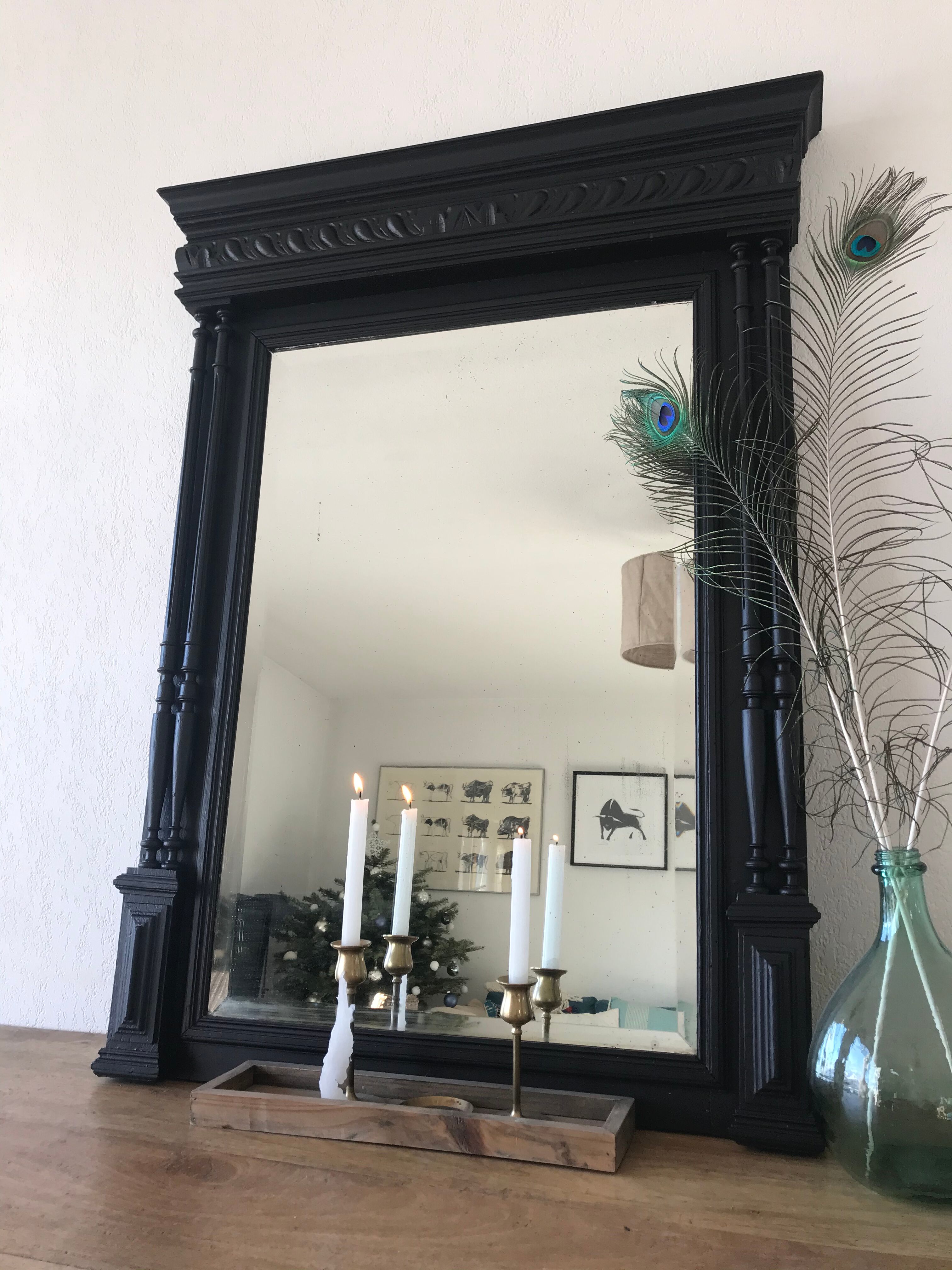 Mirror black trumeau - 107x81cm