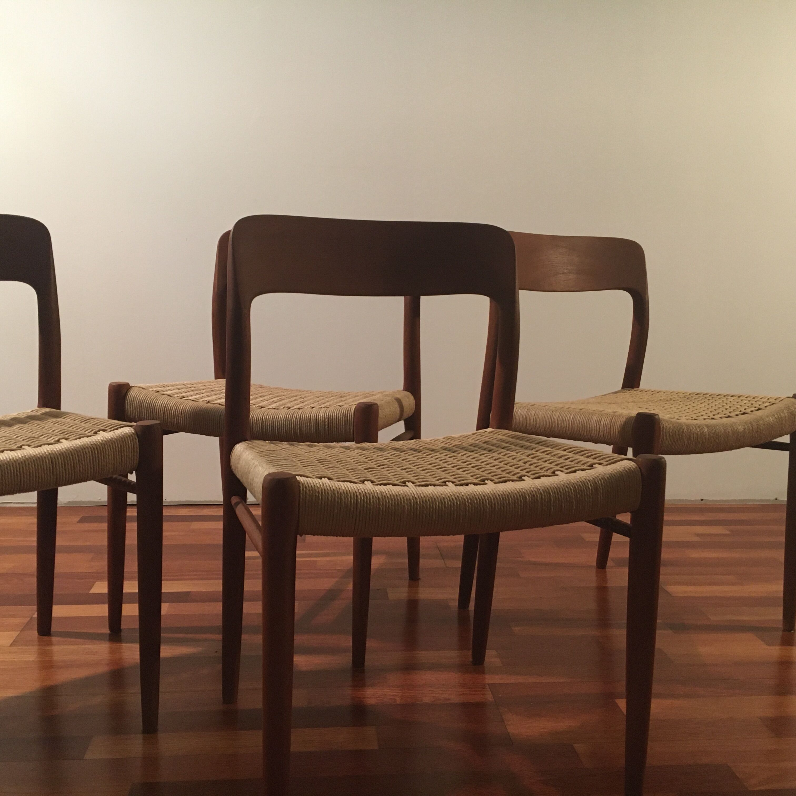 No.75 chairs & table by Niels Otto Muller for J.L. Mollers, 1950s