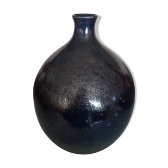 Vase boule en céramique Nigon bleu Ikébana