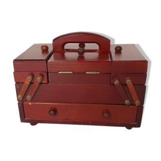 Vintage wooden sewing box