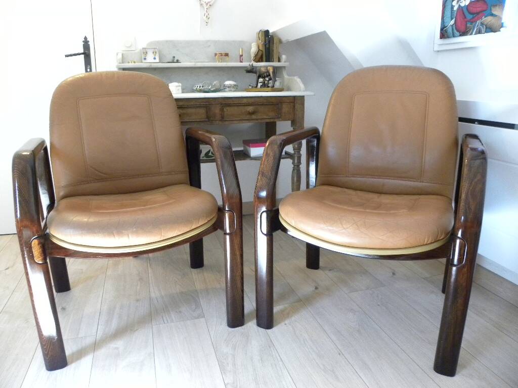 Pair of lounge armchairs from the high-end brand ATAL.