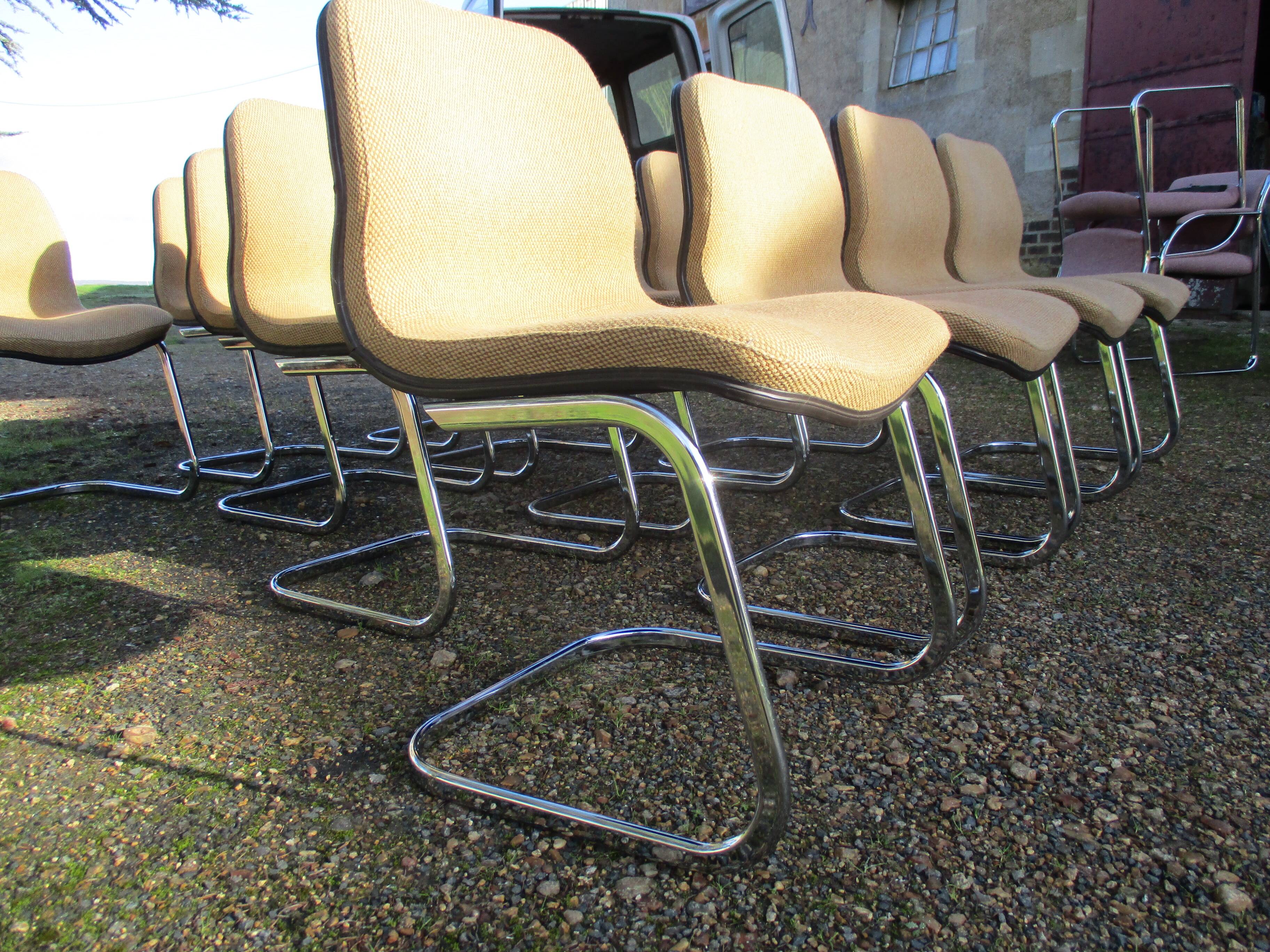 Set of 12 Strafor conference chairs, 70s