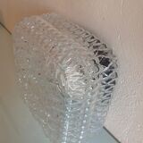 Structured /vintage square glass ceiling lamp 60s-70s