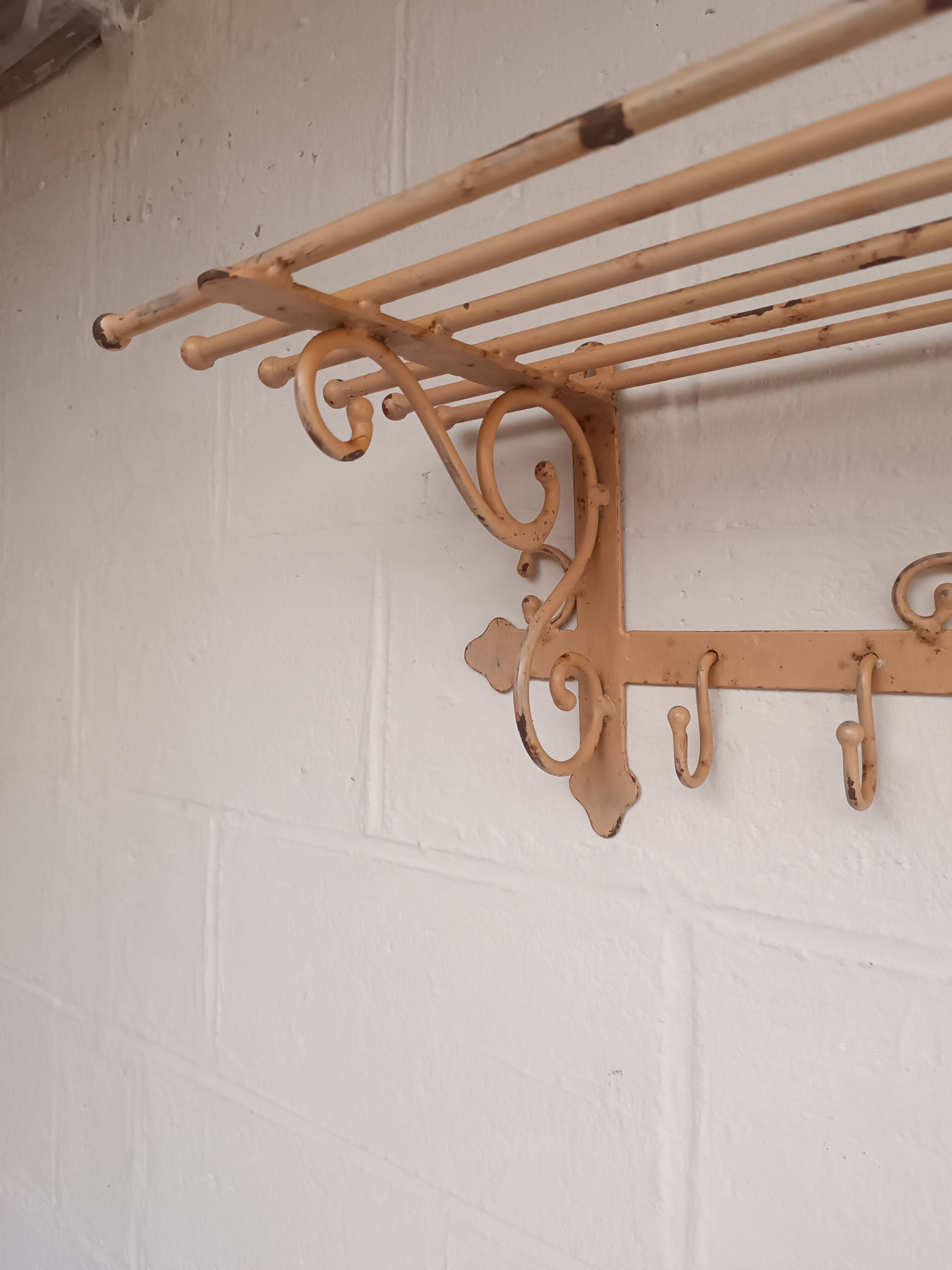 Vintage wrought iron coat rack