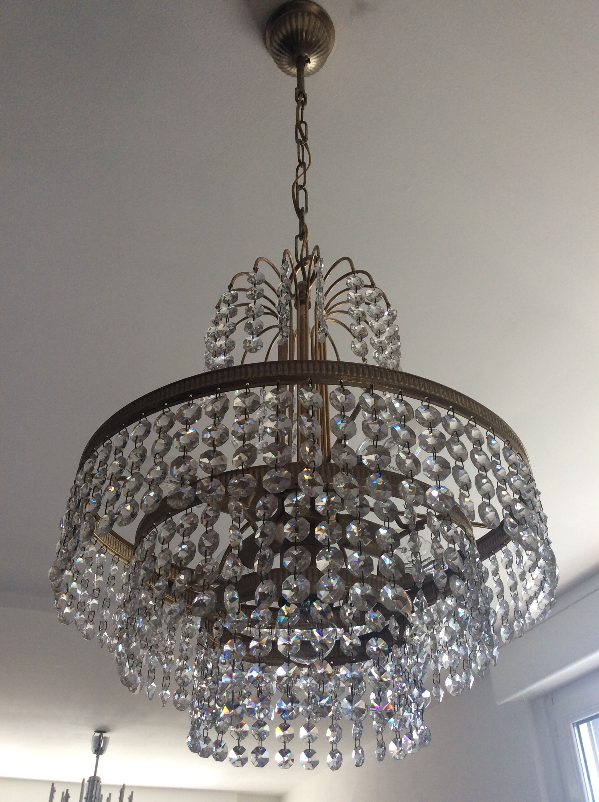 Cascade crystal chandelier