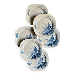 6 assiettes plates gien