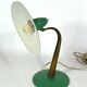 Mid-cenrury Italian Modern brass and green lacquer table lamp from 50s