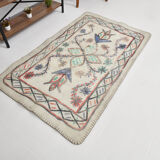 4x6 neutral handmade anatolian turkish rug,	115c192cm