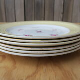 6 assiettes rebord jaune pale Ceranord St Amand