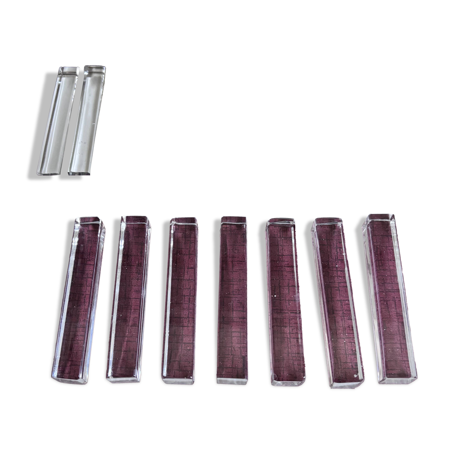 9 crystal knife rests from Hungary