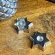 Pair of candlesticks, Star of David, silver-plated metal