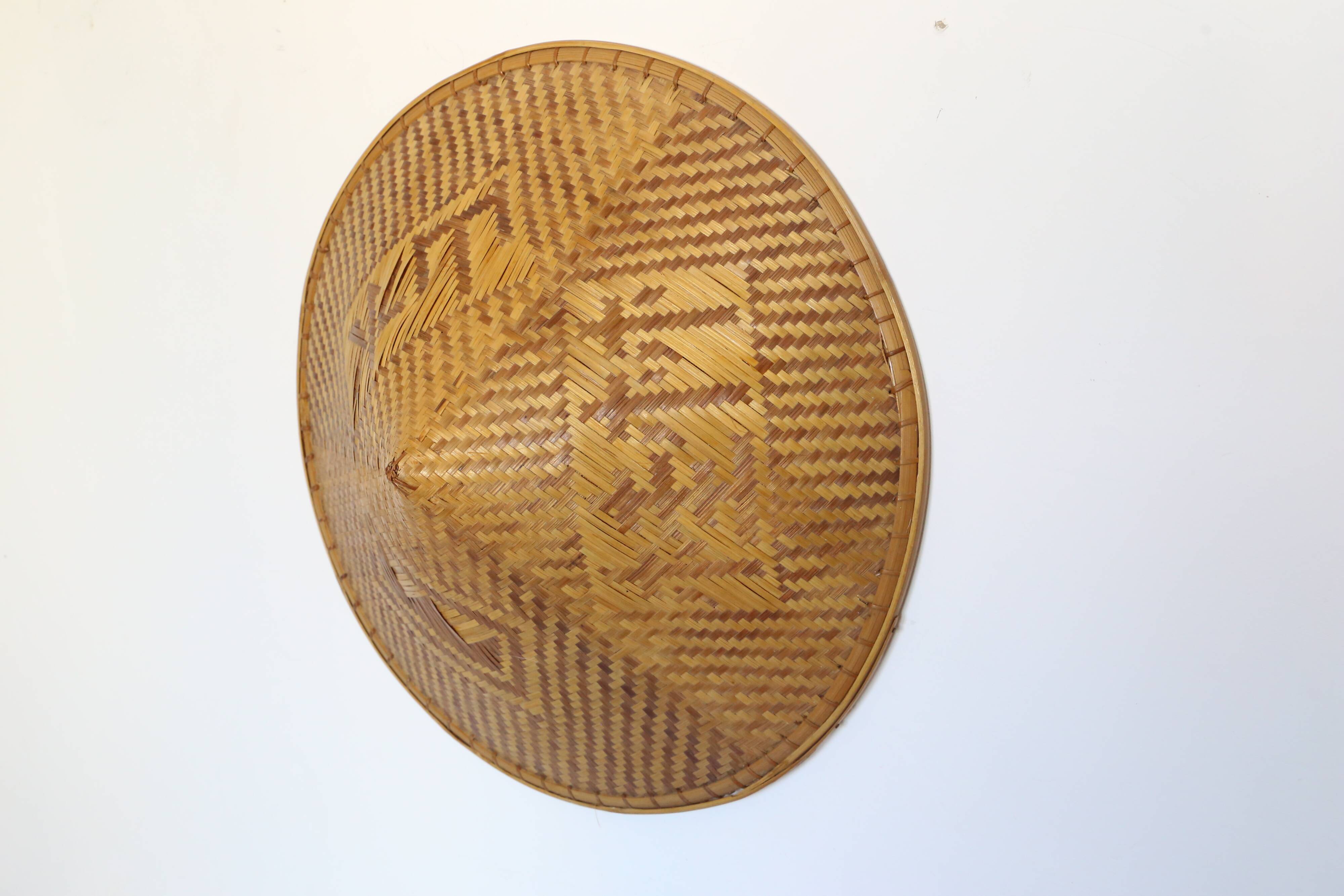 Vintage Chinese hat, bohemian wall decoration