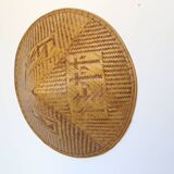 Vintage Chinese hat, bohemian wall decoration