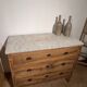 Antique solid wood and marble commode