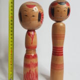 Vintage Kokeshi doll duo